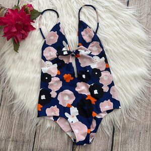 B1 -- NWT pink blue AILA BLUE Midnight in Paris floral one piece swim XS $152